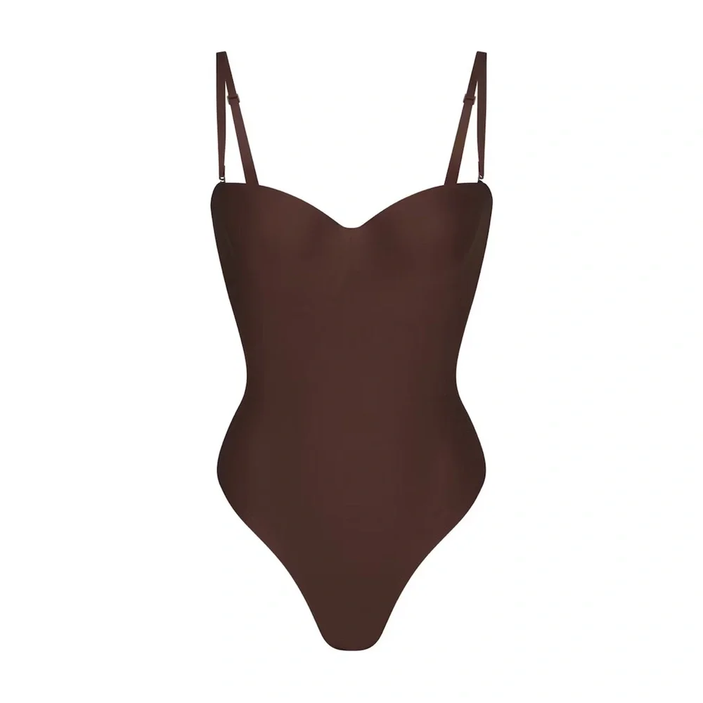 SKIMS BODY CONTOUR LIFT UNDERWIRE THONG BODYSUIT SIZE S SMALL COCOA NWT NEW - Picture 10 of 10